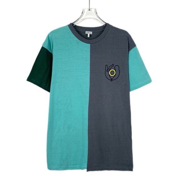 Loewe Color-Block Eye Print Cotton Crew Neck Short-Sleeve T-Shirt